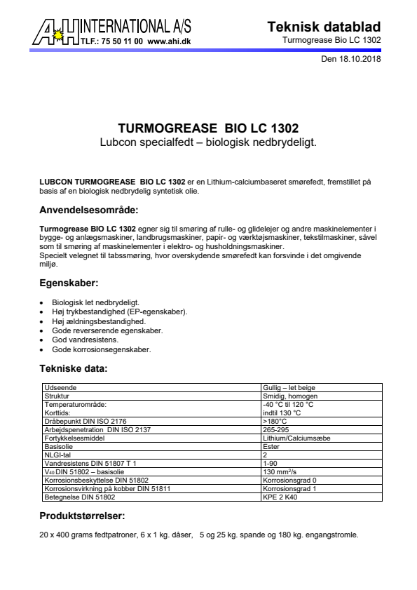 

Turmogrease BIO LC 1302

